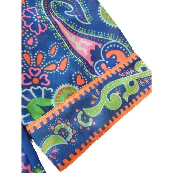 Gretchen Scott Sheer Colorful‎ Pattern tunic Top Small - Picture 3 of 6